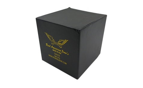 Cubic black paper box for candle
