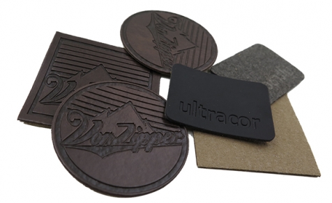 Different shape leather patch with debossed logo